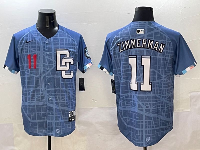 Men Washington Nationals #11 Zimmerman Blue Joint Name 2025 Nike MLB Jersey style 1->washington nationals->MLB Jersey